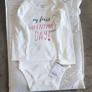 Carter's White and Red Valentine's Bodysuit